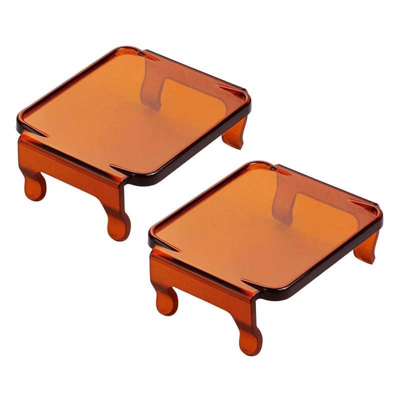 AKD Part 3 Inch Amber LED Pods Covers 2PCS Square Cube Lights Covers PC Protective Bar Lens 3X3 Pod Covers for Fog Ditch Offroad Driving - Image 1